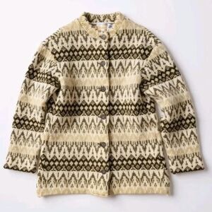 Vtg Iceland Jersey Modeller 100% Lambswool Knit Cardigan Sweater! S